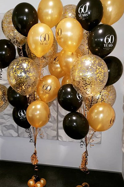 Black And Gold Balloon Bouquet Light It Up Balloons Perth Kwinana