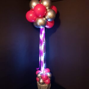 Lightitup Topiary Column ( Chrome Silver & Fastion Respberry )