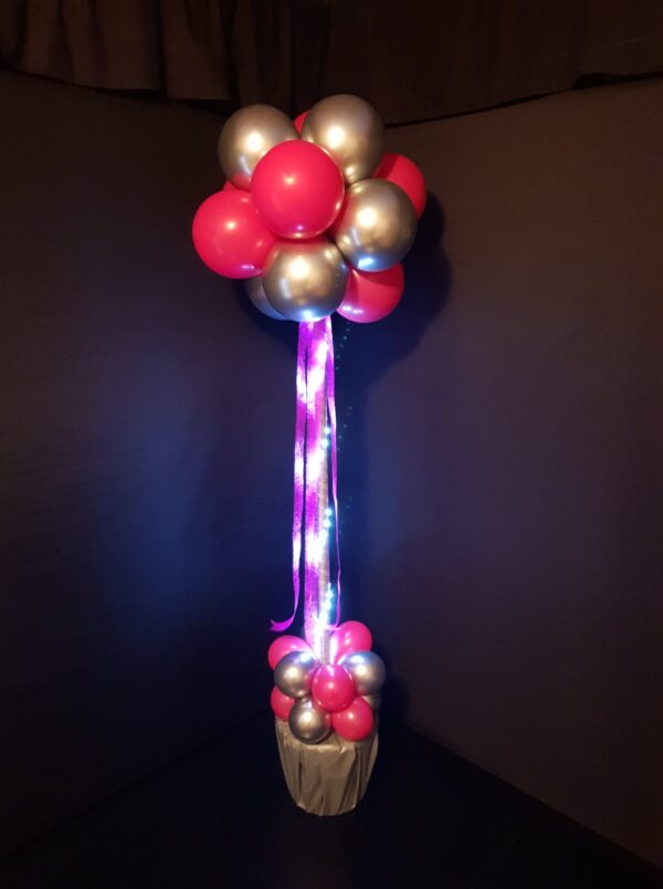 Lightitup Topiary Column ( Chrome Silver & Fastion Respberry )