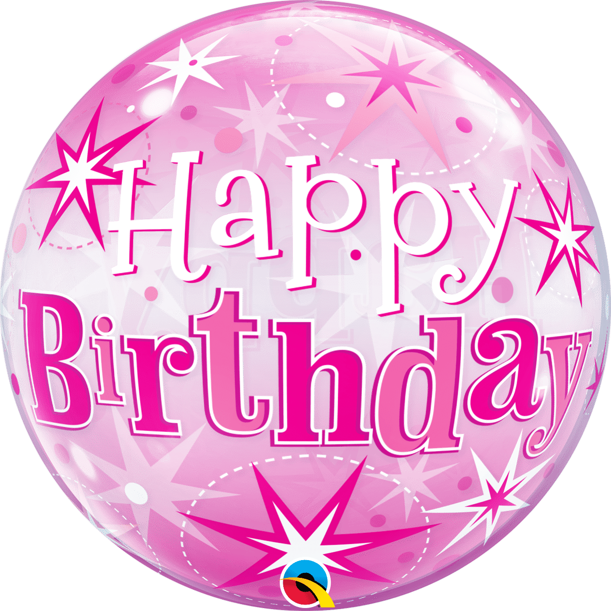Birthday Pink Starburst Sparkle Bubble - Light It Up Balloons