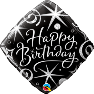 Happy Birthday / Number Elegant Sparkles & Swirls Foils