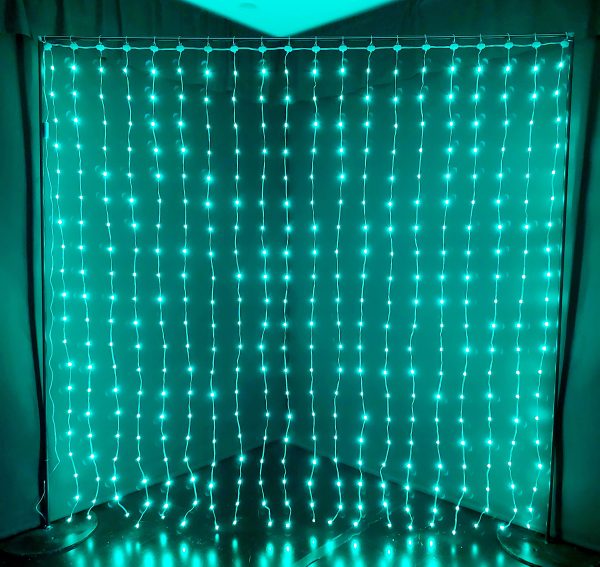 LED Backdrop Curtain Teal